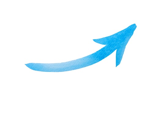 Preview: Blue arrows watercolor isolated on white background with clipping path. Design element diagram.
