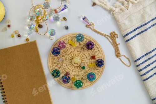 Preview: Numerology numbers on the table astrology. Selective focus.
