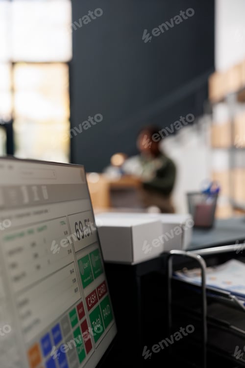 Preview: Selective focus of computer with online customers orders