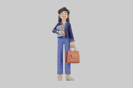 Preview: Cartoon business woman figure asset