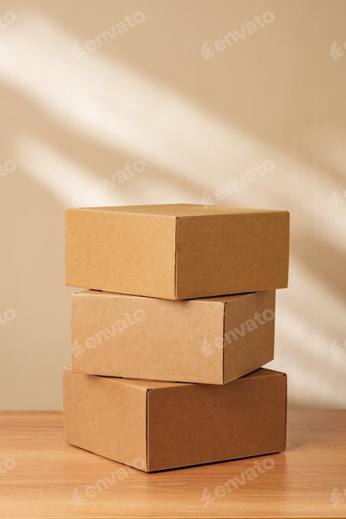 Preview: Some Cardboard Boxes on a Wooden Table