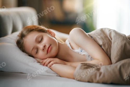 Preview: child is sleeping in the bed