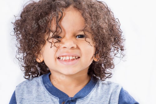 Preview: Boy with curly brown hair, portrait