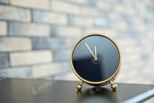 Preview: Alarm clock on table indoors. Time concept