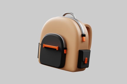 Preview: Rounded tan school backpack