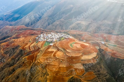 Preview: aerial view of red land