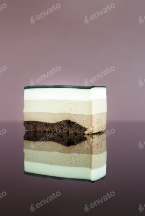 Preview: Triple chocolate layer mousse cake with glaze