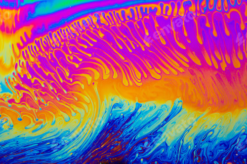 Preview: Psychedelic multicolored background abstract. Photo macro shot of soap bubbles