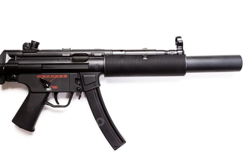 Preview: submachine gun MP5 with silencer isolated