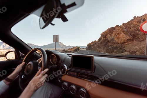 Preview: Driving car on the desert road