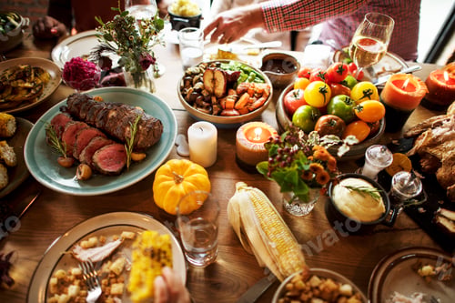 Preview: Thanksgiving Celebration Traditional Dinner Setting Food Concept