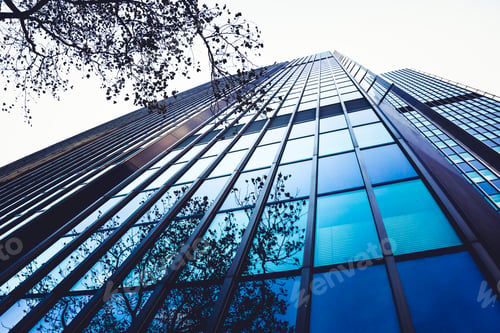 Preview: Exterior of building. Modern skyscrapers in business district
