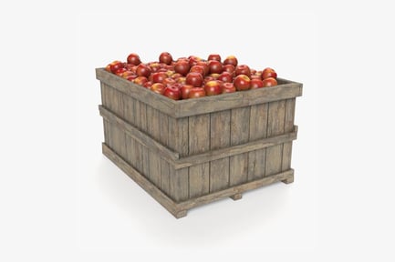 Preview: Rustic Wooden Crate Full of Red Apples