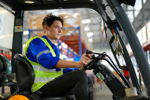 Preview: Young warehouse workers working together. Business distribution supply and logistic shipment.