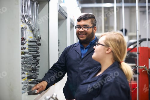 Preview: Students at car maintenance class