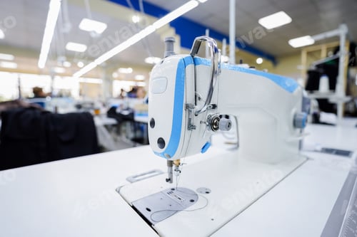 Preview: White electric sewing machine