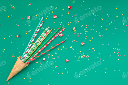 Preview: Christmas cocktail party straws in waffle cone