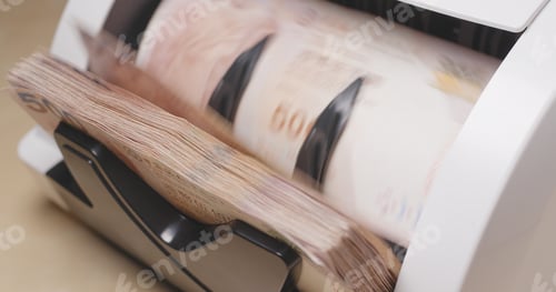 Preview: Banknote bill counting on machine
