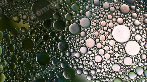 Preview: Abstract Colorful Food Oil Drops Bubbles and spheres Flowing on Water Surface