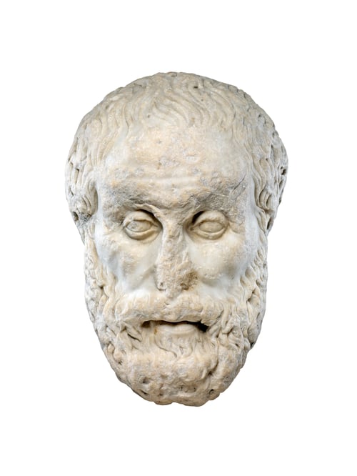 Preview: Antique marble greek philosopher head isolated