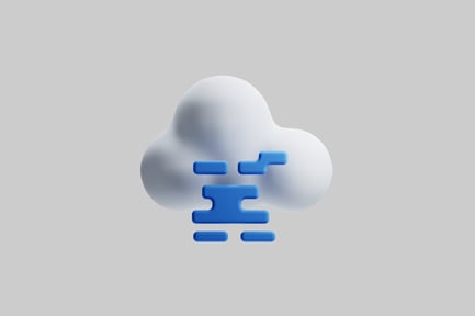 Preview: Abstract white cloud with blue symbol.