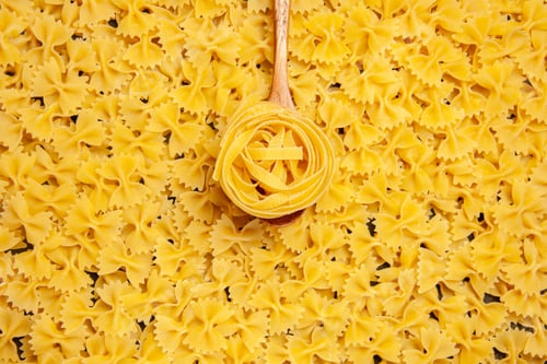 Preview: top view little raw pasta dough food meal color meal many photo