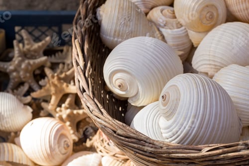 Preview: Starfishes, pearls, and amazing seashells close up