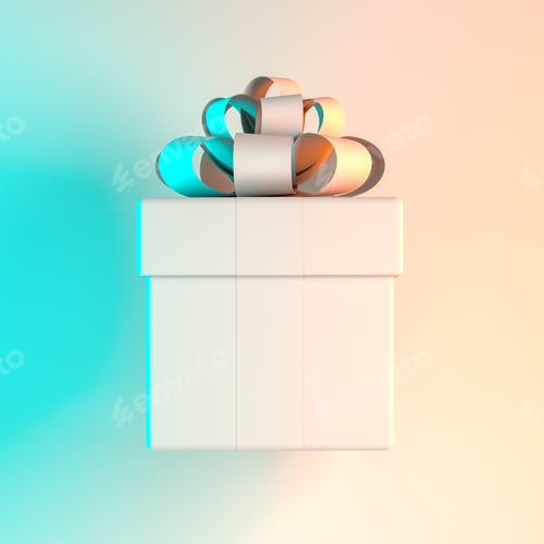 Preview: Gift box pink and blue punchy pastel color