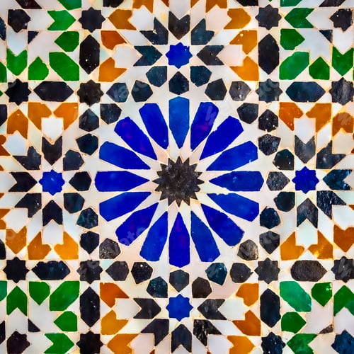 Preview: Tile texture with colorful floral patterns