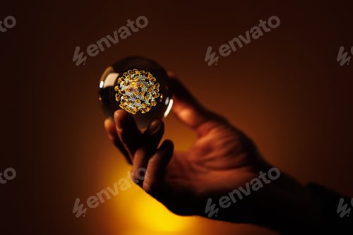Preview: Virus cell in a transparent lamp