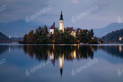 Preview: Autumn view on Bled Lake, Bled, Slovenia, Europe.
