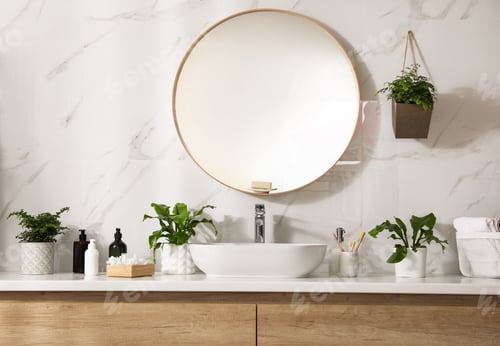 Preview: Beautiful green ferns and toiletries in bathroom