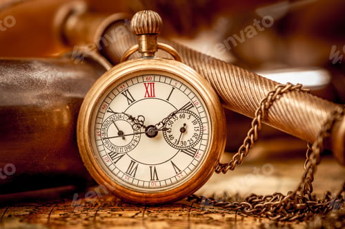 Preview: Vintage still life Antique pocket watch.
