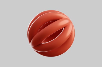 Preview: Abstract 3D Sphere of Interlocking Coral Rings