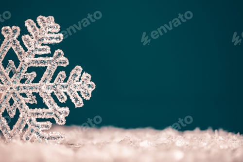 Preview: Magic blue holidaybackground with blinking snowflake