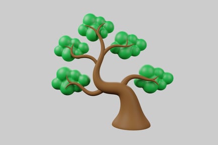 Preview: Cartoon spring tree asset