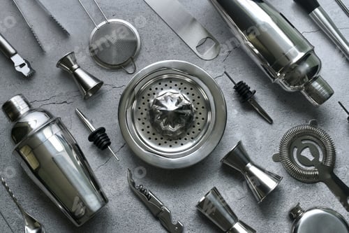 Preview: Bartender utensils flat lay