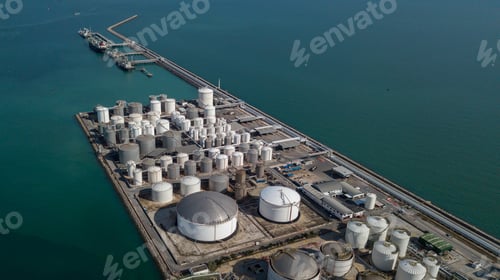 Preview: Oil and gas refinery plant form industry zone, Aerial view oil and gas Industrial.