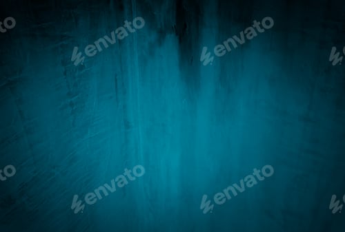 Preview: Vintage grunge blue concrete texture studio wall background with vignette.
