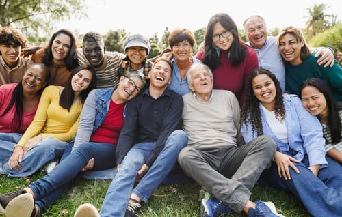 Preview: Group of multigenerational people smiling in front of camera