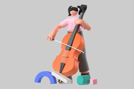 Preview: Stylized Cellist with Cello