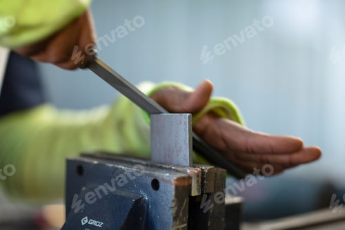 Preview: a person wearing a green jacket is using an electric tool