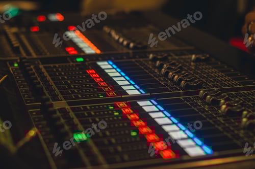 Preview: Professional sound engineer audio mixing concole.