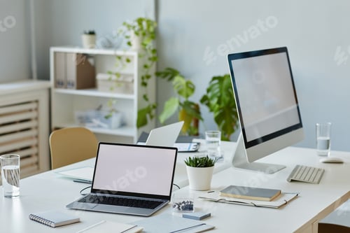 Preview: Minimal Office Background with Mock Up Screens