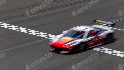 Preview: Race Car Speeding Across the Finish Line