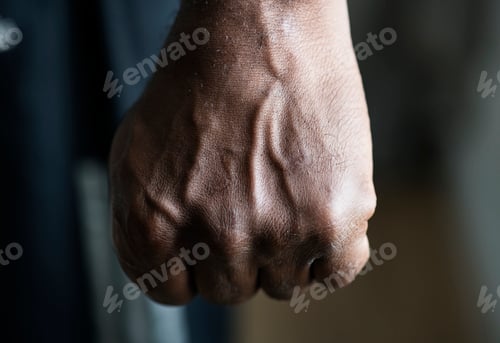 Preview: Closeup of a black hand in fist