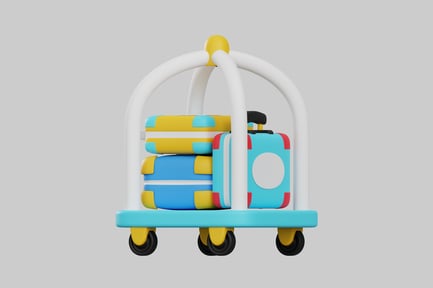 Preview: Cartoon luggage trolley