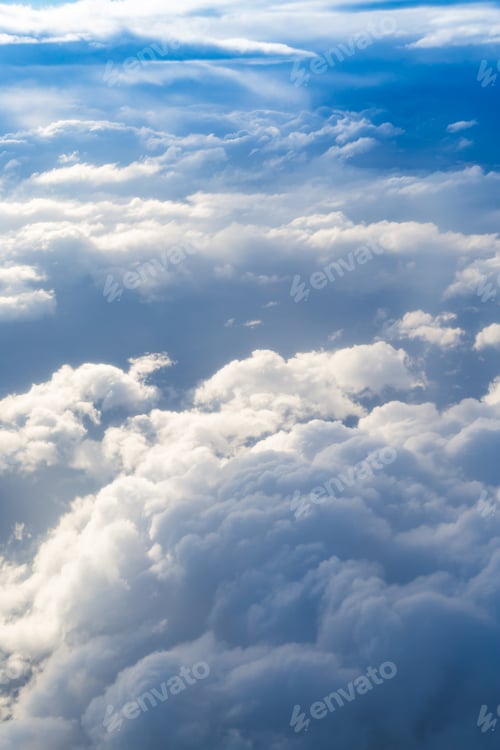 Preview: Fluffy storm clouds, aerial photography.