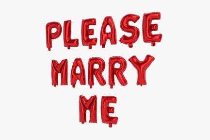 Preview: Foil Balloons: "Please Marry Me" Red Lettering
