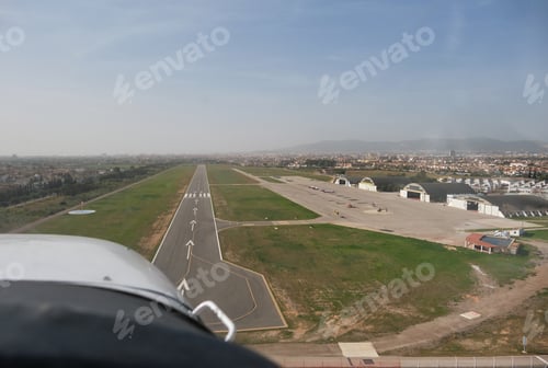 Preview: Aerial View of Airport Runway on Sunny Day